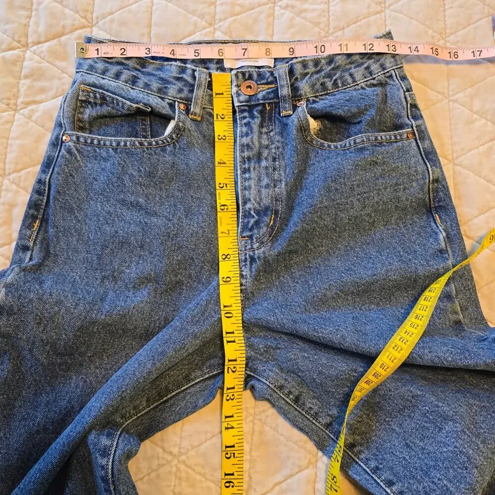 Cotton On Jeans Women's 4 Long Wide Leg Medium Wash Casual Boho Summer Beachy